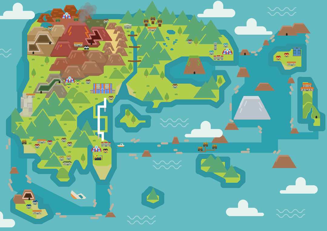 LIST – ソードシールドの画風で再現された各地方のマップ